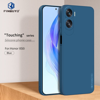 For Honor X50i / 90 Lite PINWUYO Sense Series Liquid Silicone TPU Phone Case(Blue) - Honor Cases by PINWUYO | Online Shopping UK | buy2fix