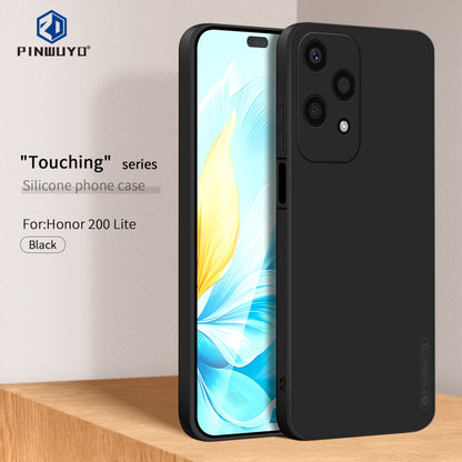 For Honor 200 Lite Global PINWUYO Sense Series Liquid Silicone TPU Phone Case(Black) - Honor Cases by PINWUYO | Online Shopping UK | buy2fix