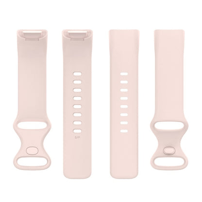 For Fitbit Charge 6 Solid Color Butterfly Buckle Silicone Watch Band, Size:S Size(Light Pink) - Watch Bands by buy2fix | Online Shopping UK | buy2fix