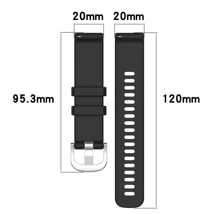 For Garmin VivoMove Luxe / Garminmove Luxe Liquid Glossy Silver Buckle Silicone Watch Band(Black) - Watch Bands by buy2fix | Online Shopping UK | buy2fix