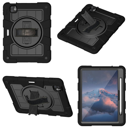 For iPad Pro 11 2024 Silicone Hybrid PC Shockproof Tablet Case with Shoulder Strap(Black) - iPad Pro 11 2024 Cases by buy2fix | Online Shopping UK | buy2fix