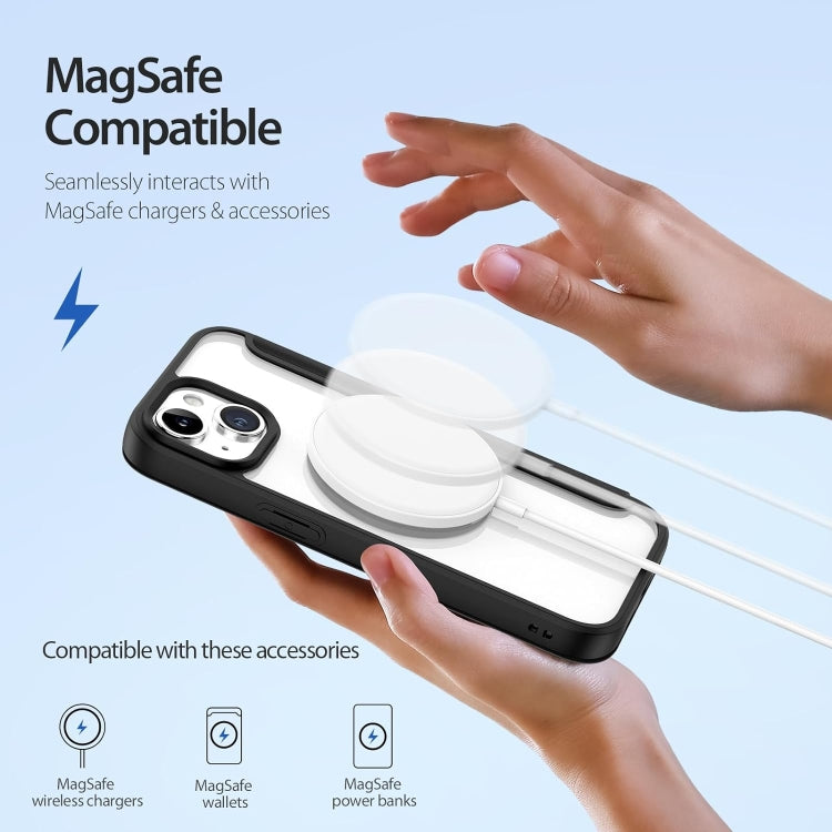 For iPhone 15 Plus MagSafe RFID Blocking Adsorption Flip Leather Phone Case(Khaki) - iPhone 15 Plus Cases by buy2fix | Online Shopping UK | buy2fix