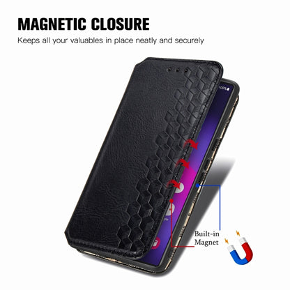 For Samsung Galaxy S25 Ultra 5G Cubic Grid Pressed Magnetic Leather Phone Case(Black) - Galaxy S25 Ultra 5G Cases by buy2fix | Online Shopping UK | buy2fix