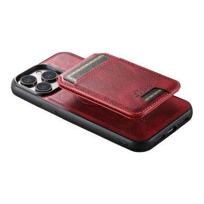 For iPhone 14 Pro Suteni H15 MagSafe Oil Eax Leather Detachable Wallet Back Phone Case(Red) - iPhone 14 Pro Cases by Suteni | Online Shopping UK | buy2fix