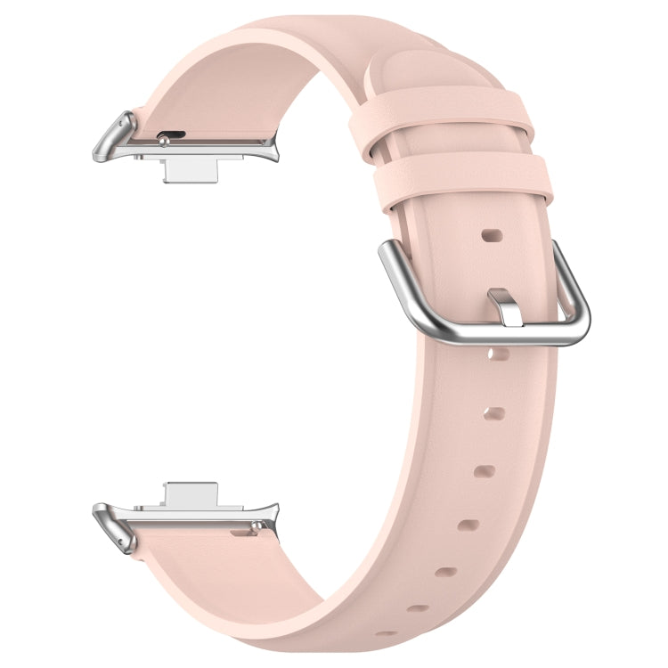 For Redmi Watch 4 Round Tail Top Layer Leather Watch Band(Pink) - Watch Bands by buy2fix | Online Shopping UK | buy2fix