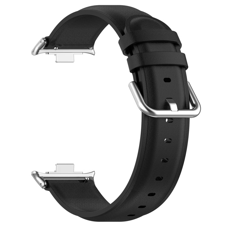 For Xiaomi Mi Band 8 Pro Round Tail Top Layer Leather Watch Band(Black) - Watch Bands by buy2fix | Online Shopping UK | buy2fix