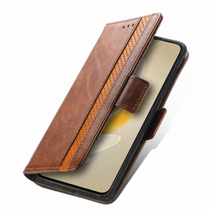 For vivo X100 CaseNeo Splicing Dual Magnetic Buckle Leather Phone Case(Brown) - X100 Cases by imak | Online Shopping UK | buy2fix