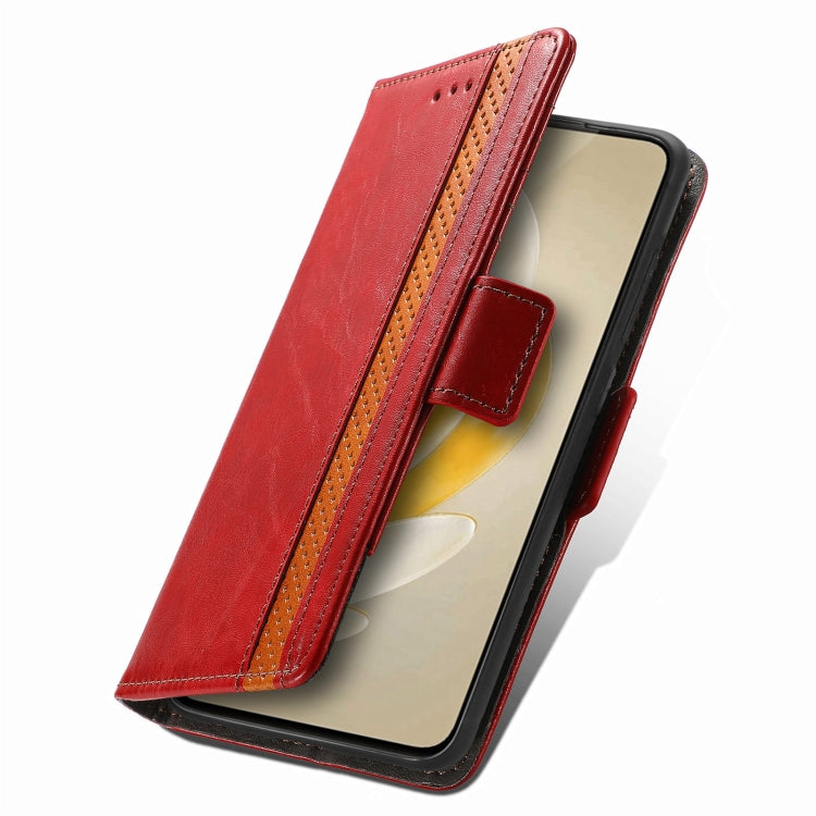 For vivo X100 CaseNeo Splicing Dual Magnetic Buckle Leather Phone Case(Red) - X100 Cases by imak | Online Shopping UK | buy2fix