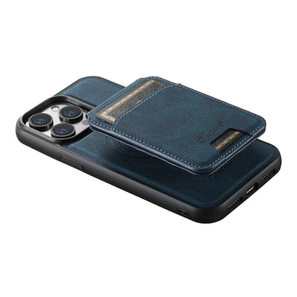 For iPhone 13 Suteni H17 Litchi Texture Leather MagSafe Detachable Wallet Phone Case(Blue) - iPhone 13 Cases by Suteni | Online Shopping UK | buy2fix