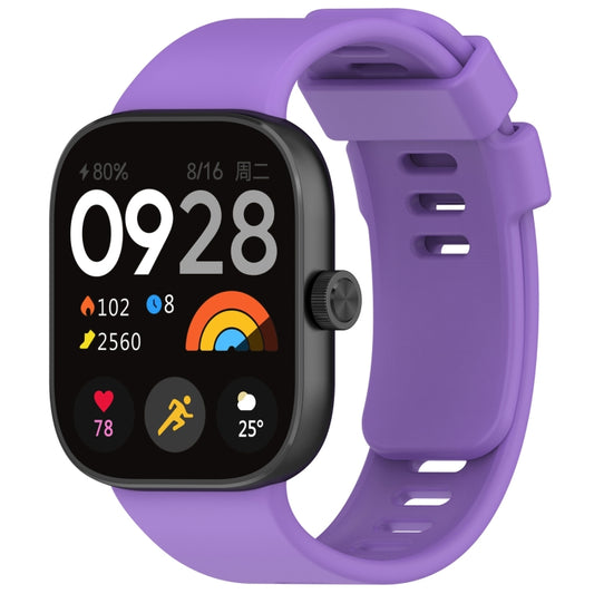 For Redmi Watch 4 Solid Color Silicone Sports Watch Band(Purple) - Watch Bands by buy2fix | Online Shopping UK | buy2fix