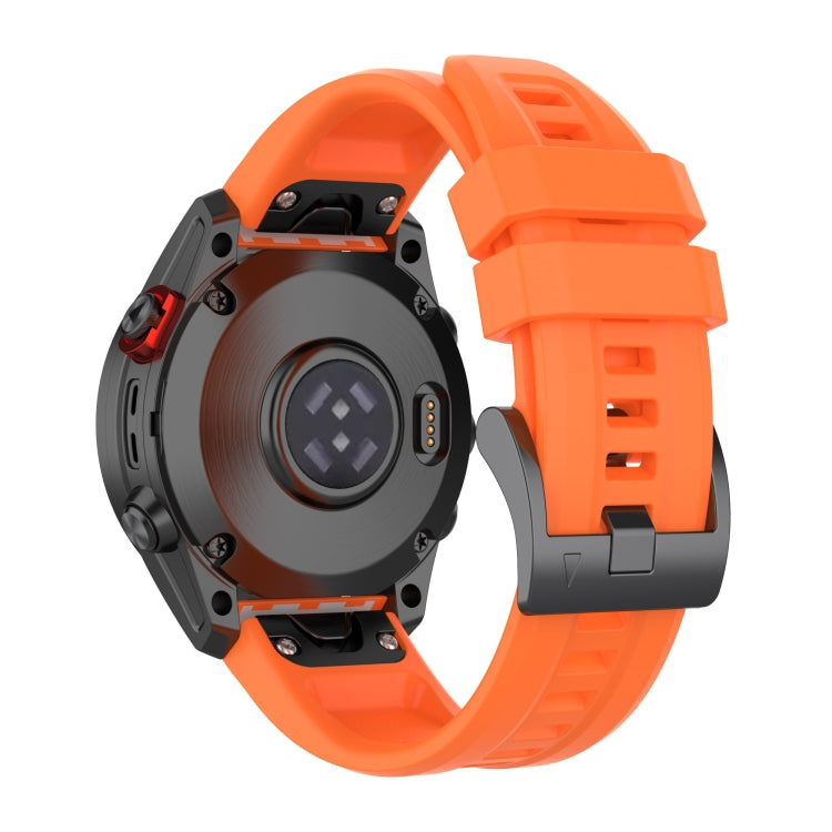 For Garmin Epix Gen2 / Epix Pro Gen2 47mm Solid Color Black Buckle Silicone Quick Release Watch Band(Orange) - Watch Bands by buy2fix | Online Shopping UK | buy2fix