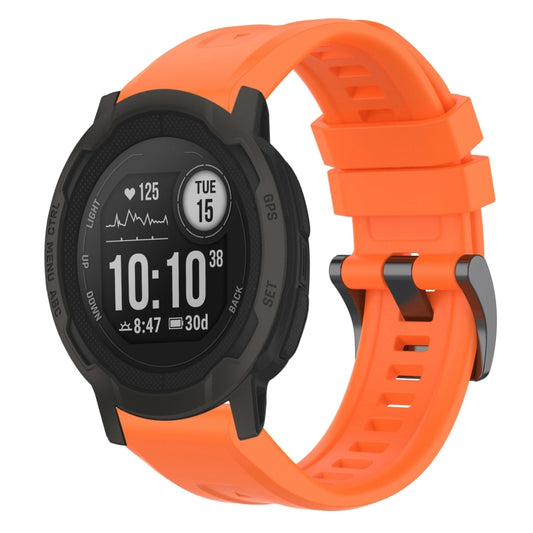 For Garmin Instinct 2 / Instinct Solid Color Black Buckle Silicone Quick Release Watch Band(Orange) - Watch Bands by buy2fix | Online Shopping UK | buy2fix