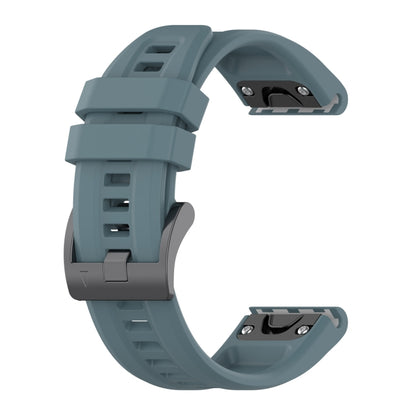 For Garmin Fenix 5 / Fenix 5 Plus Solid Color Black Buckle Silicone Quick Release Watch Band(Rock Blue) - Watch Bands by buy2fix | Online Shopping UK | buy2fix