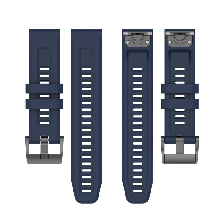 For Garmin MARQ Solid Color Black Buckle Silicone Quick Release Watch Band(Dark Blue) - Watch Bands by buy2fix | Online Shopping UK | buy2fix