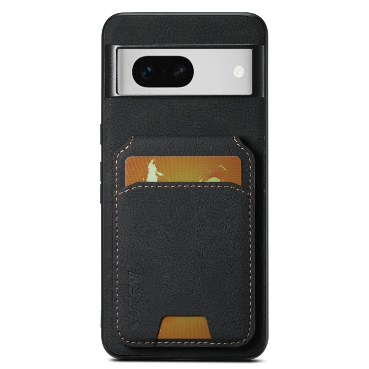 For Google Pixel 8a Suteni H02 Litchi Leather Card Wallet Stand Back Phone Case(Black) - Google Cases by Suteni | Online Shopping UK | buy2fix