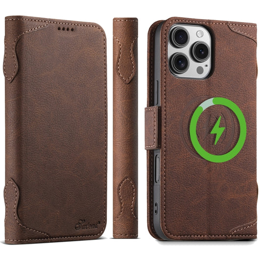 For iPhone 16 Pro Max SUTENI J07 Multifunctional Horizontal Flip Magsafe Leather Phone Case(Brown) - iPhone 16 Pro Max Cases by Suteni | Online Shopping UK | buy2fix