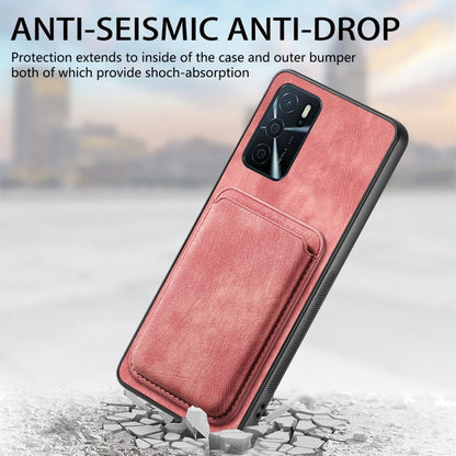 For OPPO Reno10 Global Retro Leather Card Bag Magnetic Phone Case(Pink) - OPPO Cases by buy2fix | Online Shopping UK | buy2fix