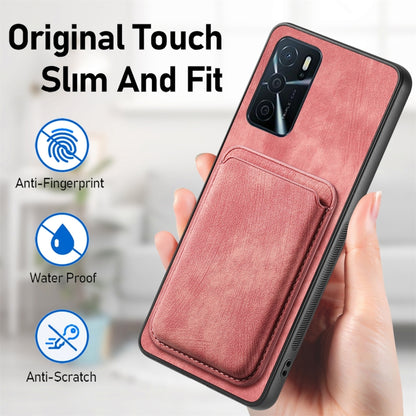 For OPPO Reno10 Global Retro Leather Card Bag Magnetic Phone Case(Pink) - OPPO Cases by buy2fix | Online Shopping UK | buy2fix