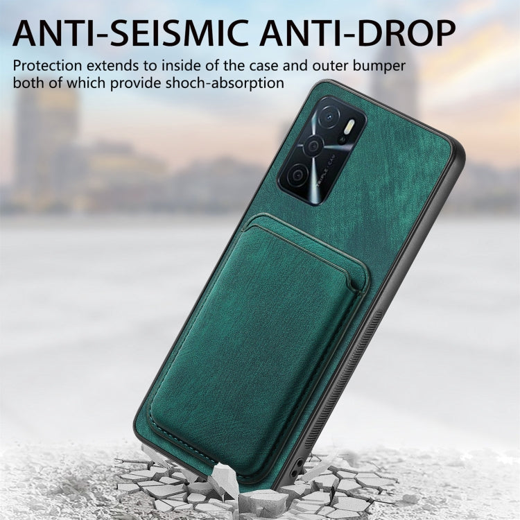 For OPPO K11X 5G Retro Leather Card Bag Magnetic Phone Case(Green) - OPPO Cases by buy2fix | Online Shopping UK | buy2fix