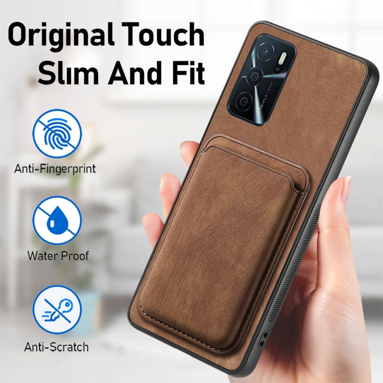 For OPPO Reno8 Z Retro Leather Card Bag Magnetic Phone Case(Brown) - OPPO Cases by buy2fix | Online Shopping UK | buy2fix