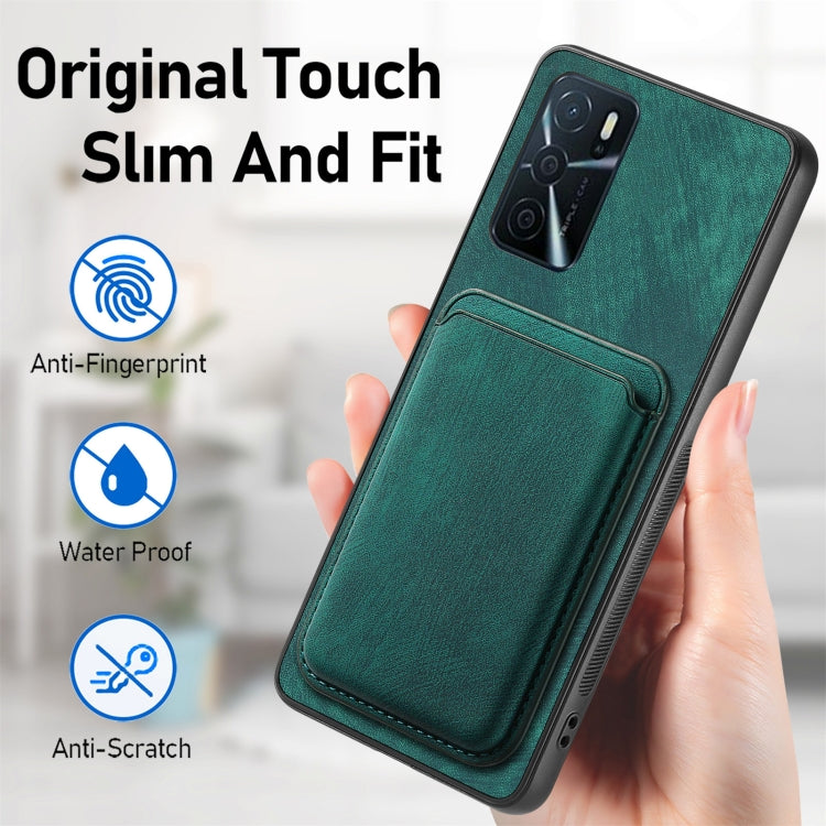 For OPPO Reno8 Pro 5G Retro Leather Card Bag Magnetic Phone Case(Green) - OPPO Cases by buy2fix | Online Shopping UK | buy2fix