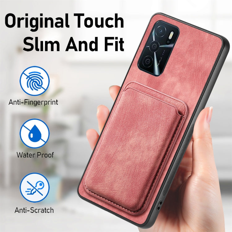 For OPPO A9 2020 / A5 2020 Retro Leather Card Bag Magnetic Phone Case(Pink) - OPPO Cases by buy2fix | Online Shopping UK | buy2fix