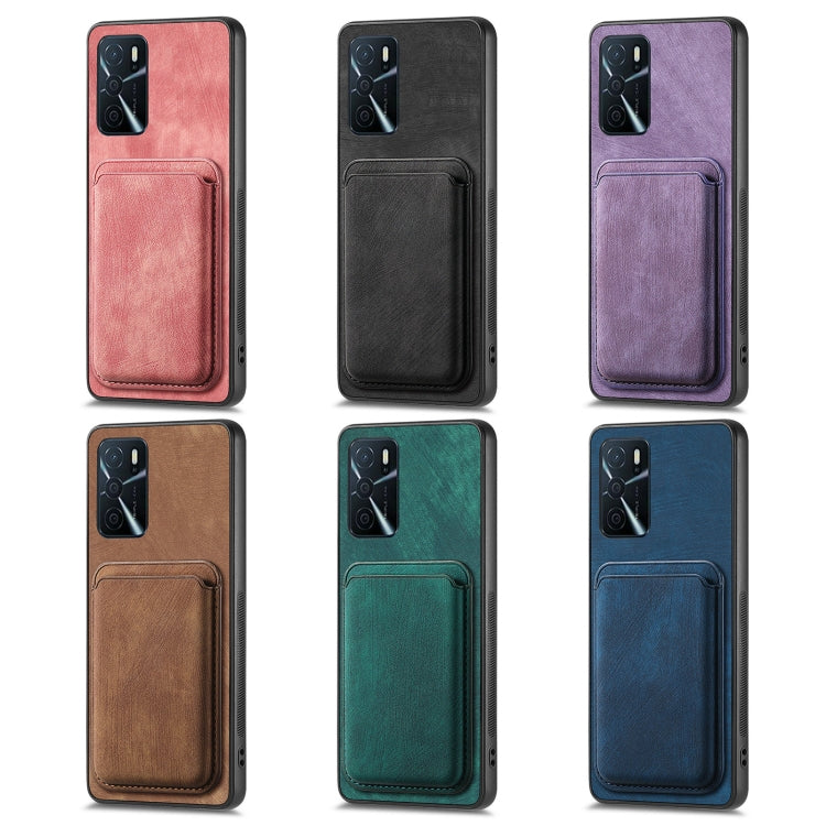 For OPPO Reno10 Pro+ Retro Leather Card Bag Magnetic Phone Case(Pink) - OPPO Cases by buy2fix | Online Shopping UK | buy2fix