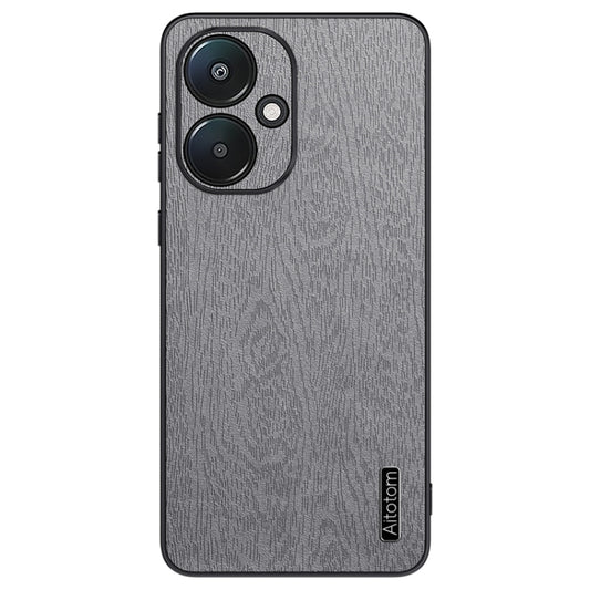 For Xiaomi Redmi 13C 5G Tree Bark Leather Shockproof Phone Case(Grey) - 13C Cases by buy2fix | Online Shopping UK | buy2fix