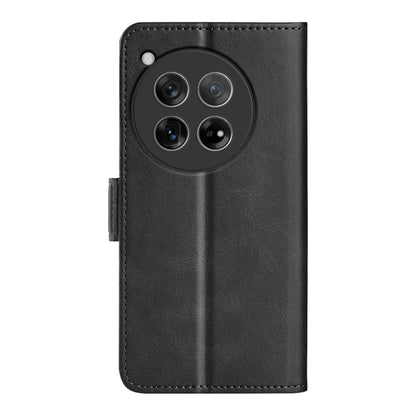 For OnePlus 12 Dual-side Magnetic Buckle Horizontal Flip Leather Phone Case(Black) - OnePlus Cases by buy2fix | Online Shopping UK | buy2fix