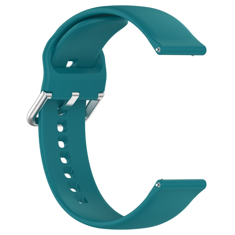 For Xiaomi Watch 2 Solid Color Metal Silver Buckle Silicone Watch Band, Size: L(Dark Green) - Watch Bands by buy2fix | Online Shopping UK | buy2fix