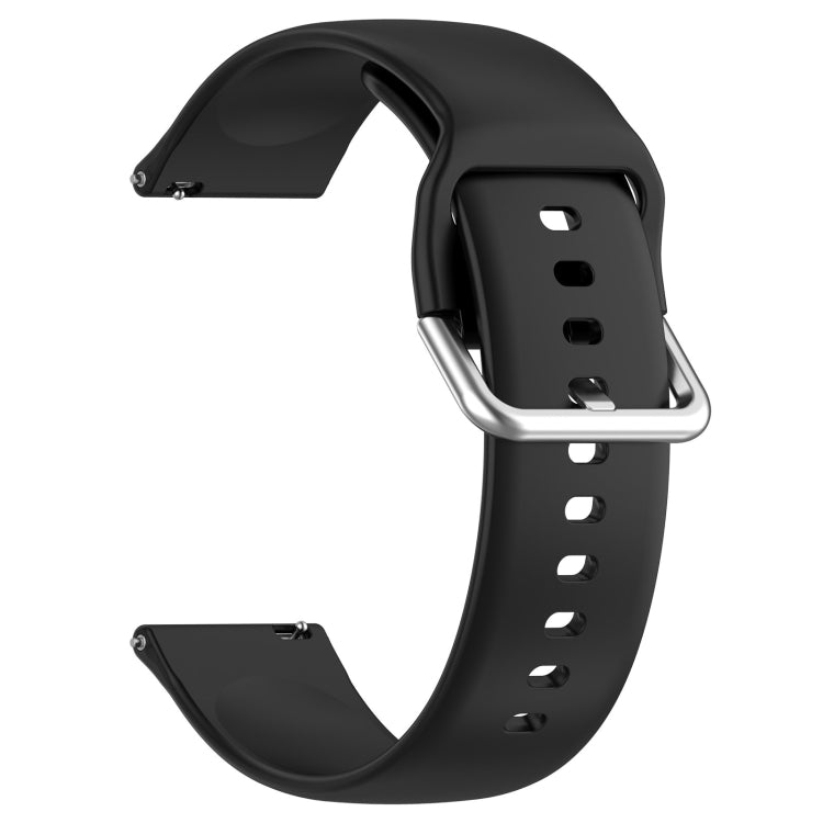 For Xiaomi Watch 2 Solid Color Metal Silver Buckle Silicone Watch Band, Size: L(Black) - Watch Bands by buy2fix | Online Shopping UK | buy2fix