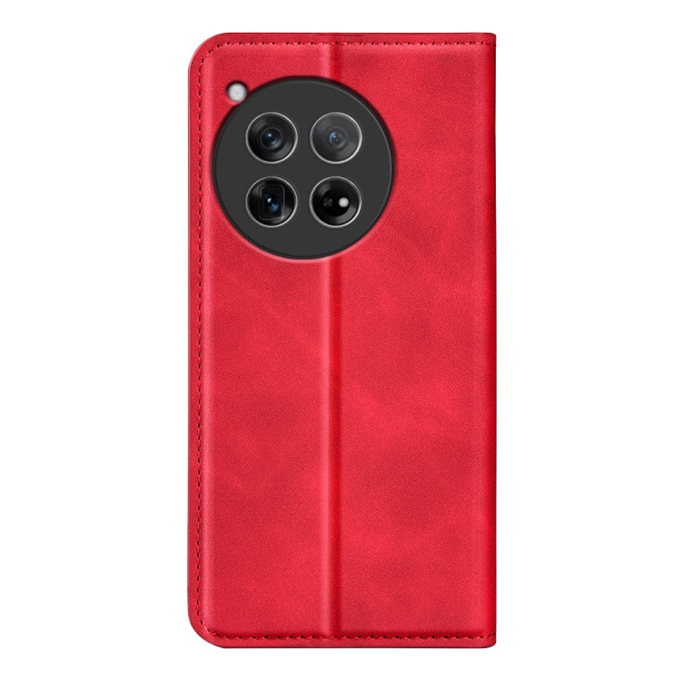 For OnePlus 12 Retro-skin Magnetic Suction Leather Phone Case(Red) - OnePlus Cases by buy2fix | Online Shopping UK | buy2fix