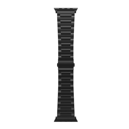 For Apple Watch Series 7 45mm I-Shaped Titanium Watch Band(Black) - Watch Bands by buy2fix | Online Shopping UK | buy2fix