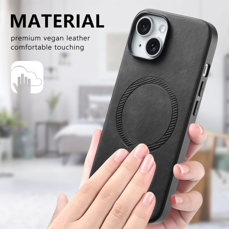 For iPhone 16 Pro Max Solid Color Retro Magsafe PU Back Cover Phone Case(Black) - More iPhone Cases by buy2fix | Online Shopping UK | buy2fix