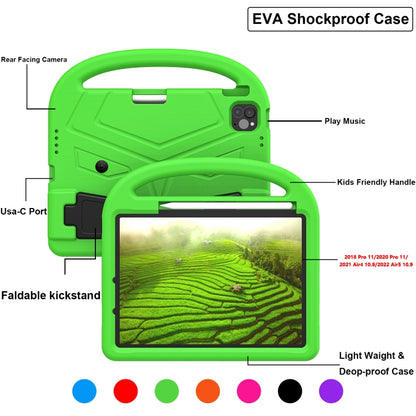 For iPad Air 11 2025 / 2024 Sparrow Style Shockproof Kickstand EVA Tablet Case(Green) - iPad Air 11 2025 / 2024 Cases by buy2fix | Online Shopping UK | buy2fix