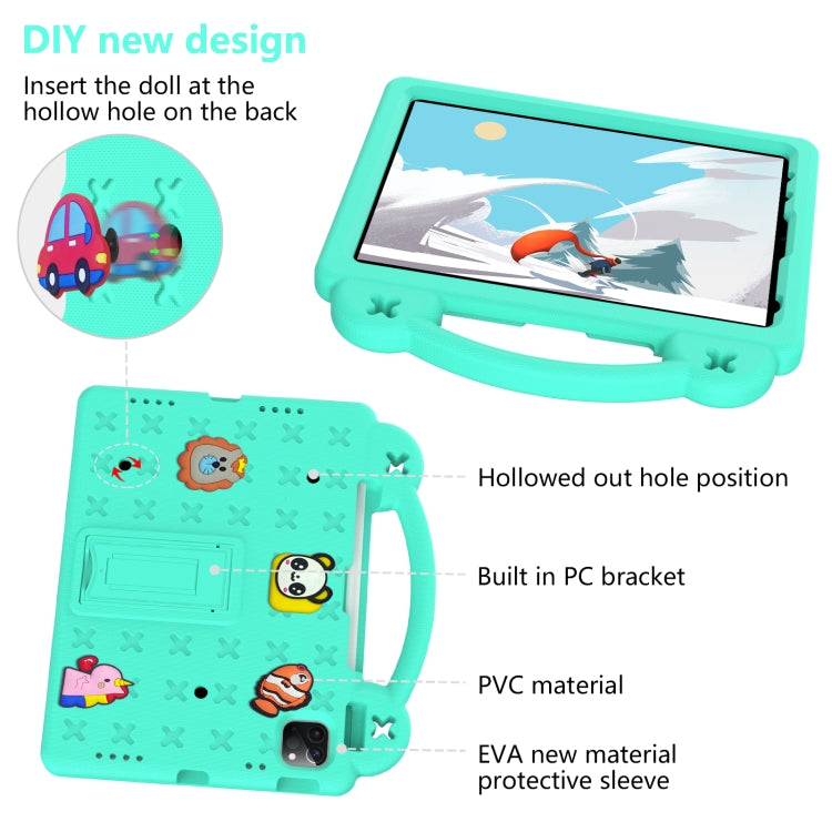 For  iPad Pro 11 2024 Handle Kickstand Children EVA Shockproof Tablet Case(Mint Green) - iPad Pro 11 2024 Cases by buy2fix | Online Shopping UK | buy2fix