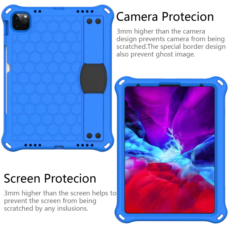 For iPad Air 11 2025 / 2024 Honeycomb EVA Hybrid PC Tablet Case with Strap(Blue+Black) - iPad Air 11 2025 / 2024 Cases by buy2fix | Online Shopping UK | buy2fix