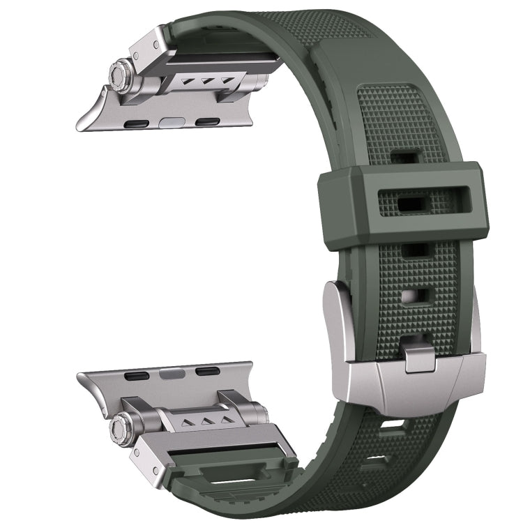 For Apple Watch Series 4 44mm Silicone Armor Mecha Head Watch Band(Green) - Watch Bands by buy2fix | Online Shopping UK | buy2fix