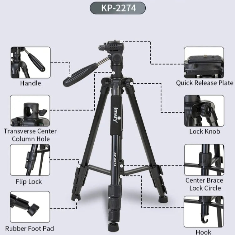 JMARY KP-2274 5-section Adjustable Monopod Multi-function Outdoor Photography Tripod - Tripods by Jmary | Online Shopping UK | buy2fix