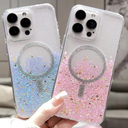 For iPhone 11 Pro Max Gradient Glitter MagSafe PC Hybrid TPU Phone Case(Gradient Silver) - iPhone 11 Pro Max Cases by buy2fix | Online Shopping UK | buy2fix