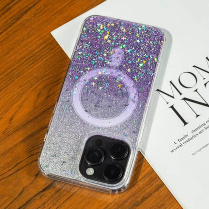 For iPhone 13 Pro Gradient Glitter Starry MagSafe Phone Case(Gradient Purple) - iPhone 13 Pro Cases by buy2fix | Online Shopping UK | buy2fix