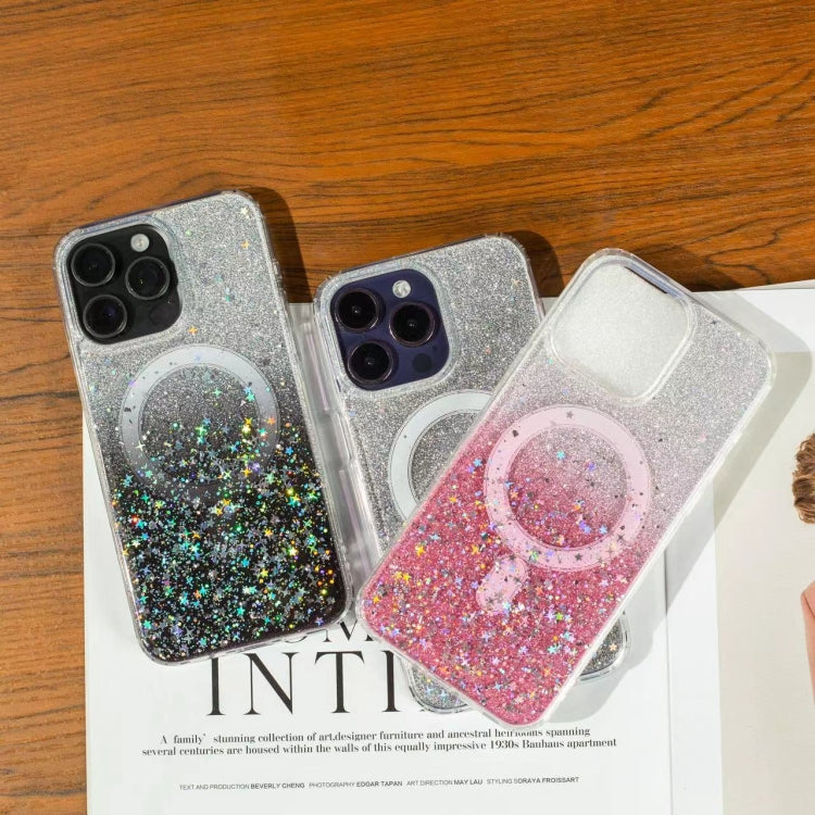 For iPhone 15 Plus Gradient Glitter Starry MagSafe Phone Case(Gradient Purple) - iPhone 15 Plus Cases by buy2fix | Online Shopping UK | buy2fix