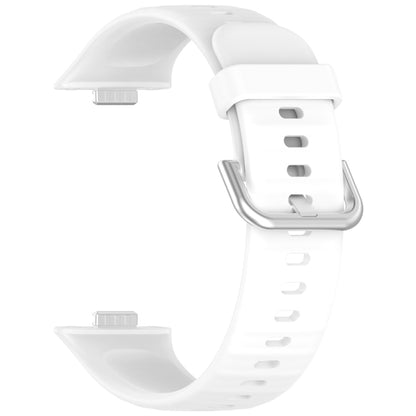 For Huawei Watch Fit3 Silicone Soft Watch Band + Clear Watch Protective Case Set(White) - Watch Bands by buy2fix | Online Shopping UK | buy2fix