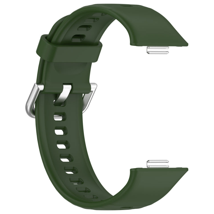For Huawei Watch Fit3 Silicone Soft Watch Band + Clear Watch Protective Case Set(Army Green) - Watch Bands by buy2fix | Online Shopping UK | buy2fix