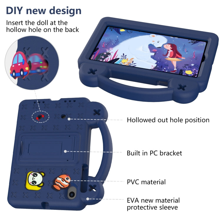 For Walmart Onn 7.0 Gen4 2024 Handle Kickstand Children EVA Shockproof Tablet Case(Navy Blue) - Others by buy2fix | Online Shopping UK | buy2fix