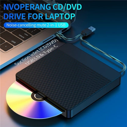 X001 USB 3.0+Type-C Disc Player External Optical Drive CD / DVD Burner Reader - Rewritable Drive by buy2fix | Online Shopping UK | buy2fix