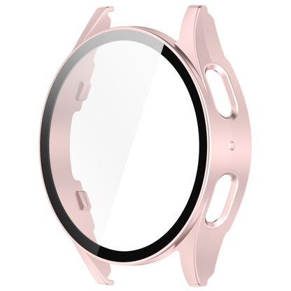 For Samsung Galaxy Watch 7 44mm PC+Tempered Film Integrated Waterproof Watch Protective Case(Rose Gold) - Watch Cases by buy2fix | Online Shopping UK | buy2fix