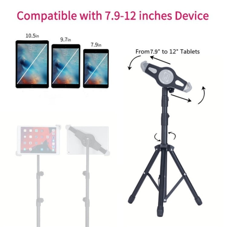 XWJ-LP002 For 7.9-12 inch Tablet Portable 360 Degree Rotation  Aluminum Alloy Tripod - Stand by buy2fix | Online Shopping UK | buy2fix