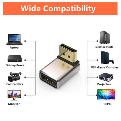 JUNSUNMAY 8K 60Hz PD1.4 Male Displayport to Female Displayport Adapter Converter, Angle:Right -  by JUNSUNMAY | Online Shopping UK | buy2fix