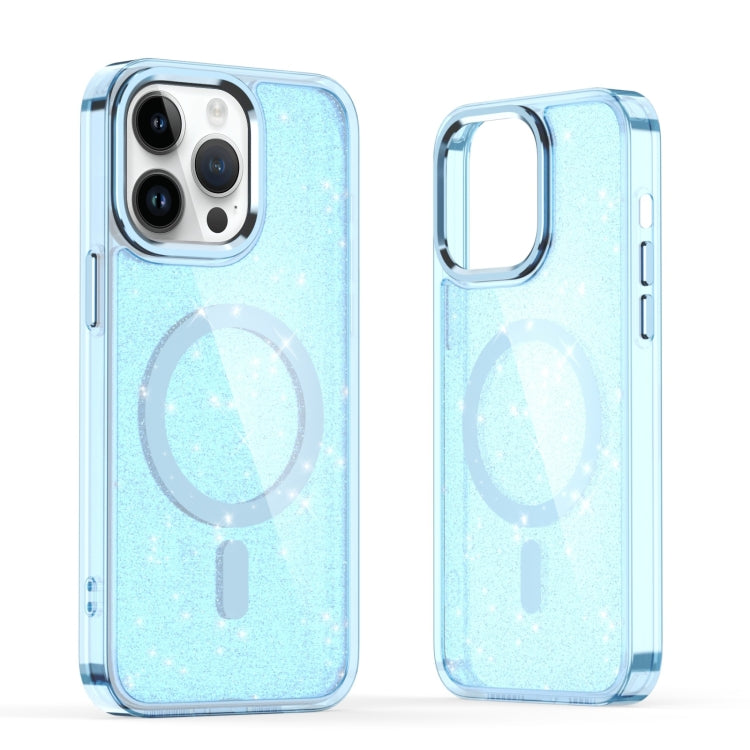 For iPhone 12 Pro Glitter MagSafe Shockproof Phone Case(Blue) - iPhone 12 / 12 Pro Cases by buy2fix | Online Shopping UK | buy2fix